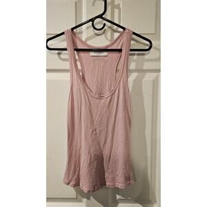 SPRWMN Pink Cotton Tank Top‎ Size Small Made in USA Logo Back Minimalist Luxury